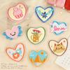 Embroidery Label Accessories Cartoon Heart-shaped Badge Self-adhesive Tape Label Embroidery Label Hand Account Patch Label Cloth Sticker