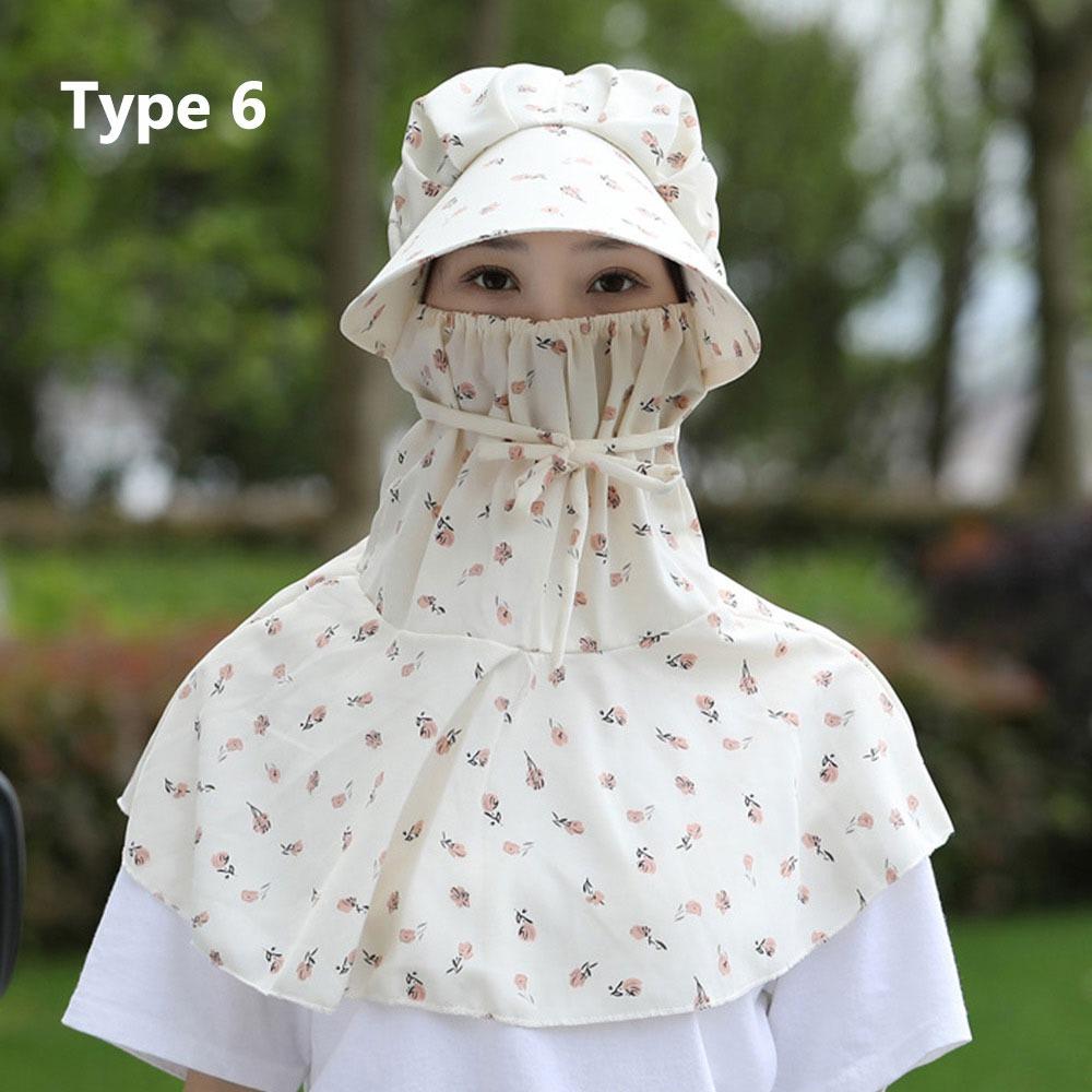 Full Face Neck Protection Sunscreen Cap Dust-proof Outdoor Sun Hat Outdoors Tea Picking Cap Summer