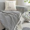 Black Houndstooth Sofa Towel Cover Cloth Towel Sofa Cushion Anti-cat Scratch Ins Home Black and White Simple Sofa Blanket