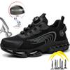Fashion Rotatory Buckle Men Work Safety Boots Steel Toe Work Shoes Puncture Proof Air Cushion Man Safety Shoes Anti-smash Sneakers Male