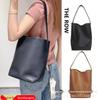 The Row Large Lychee Leather Tote - Single Shoulder Commuter Bag