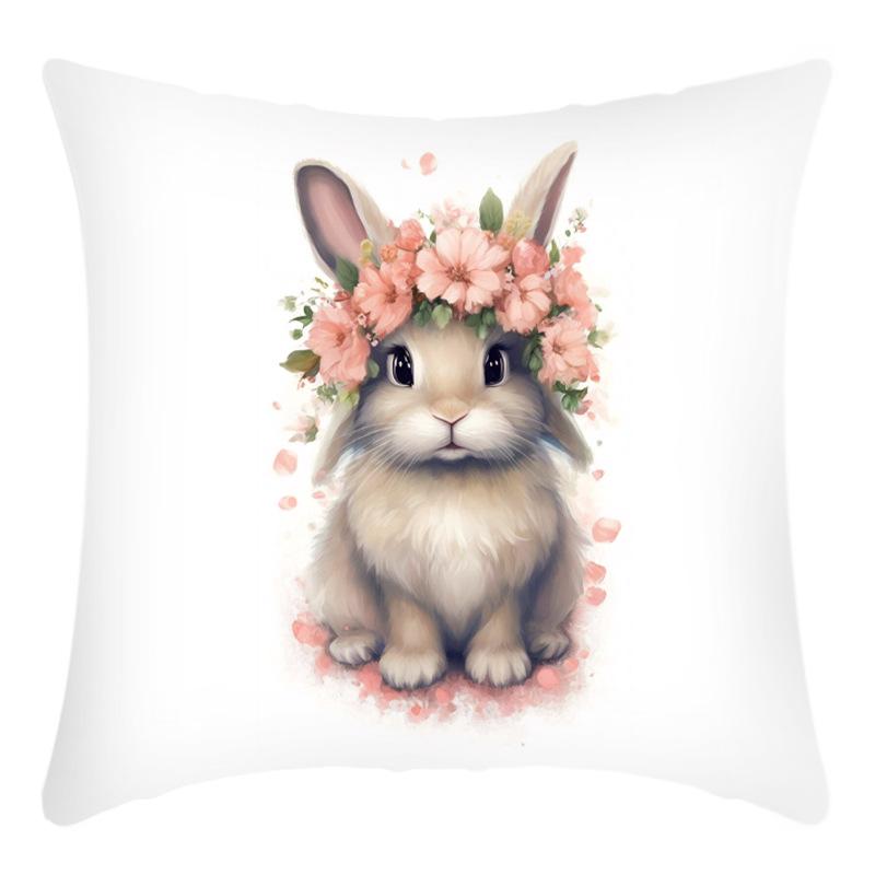 Easter Linen Pillow Case Decorative Pillow Four-piece Set Sofa Cushion Cover Bedroom Pillow Cushion Cover