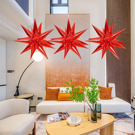 50Pcs 18-inch Cone Star Balloon Metallic Leakproof Thicker Baby Shower Birthday Wedding Party Decoration Aluminum Film Balloon Kit