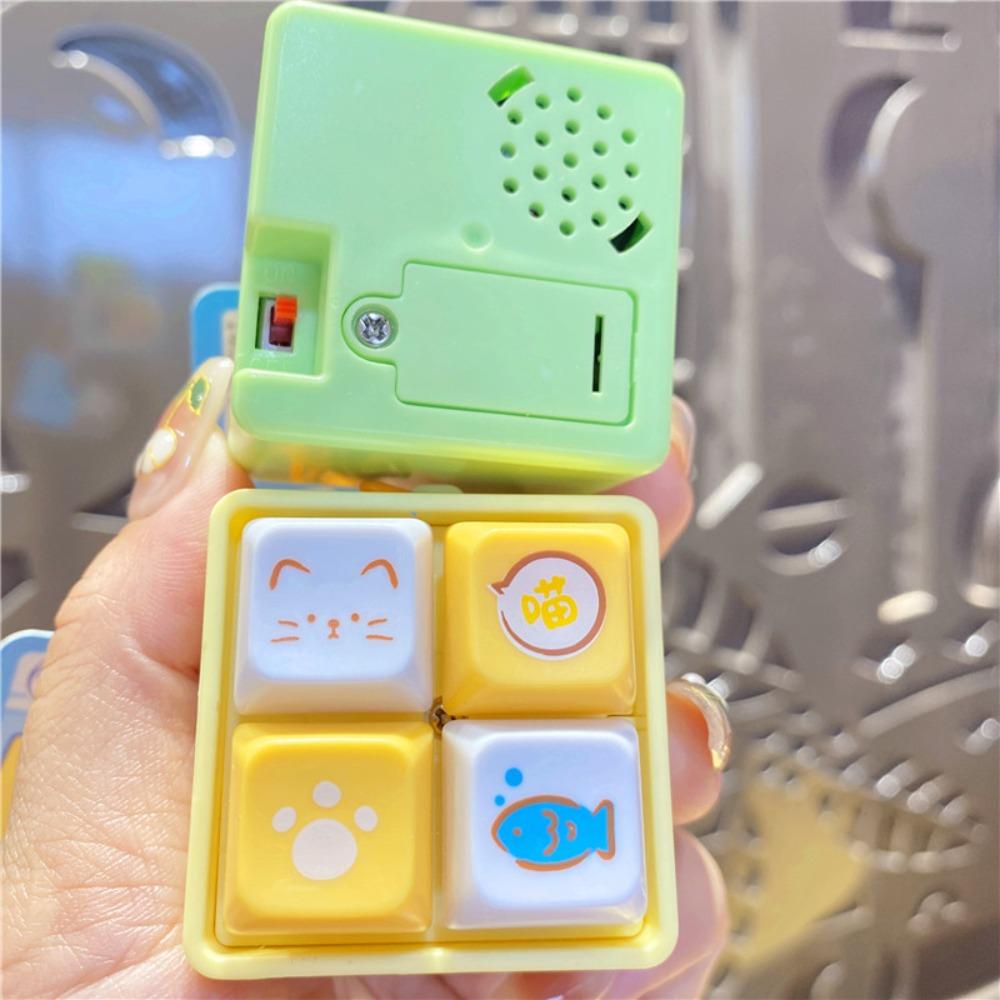 Luminous Mechanical Keyboard Keychain Animal Fingertip Button Key Ring Fun Gifts