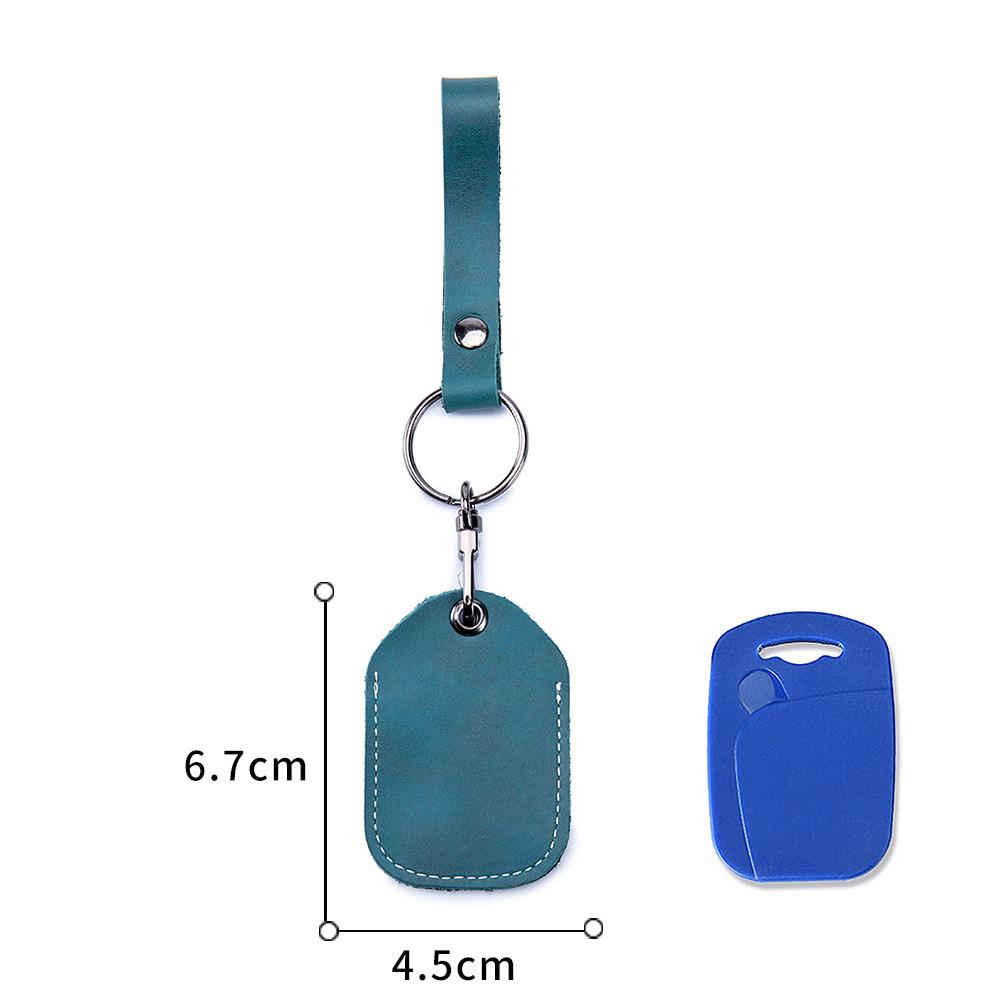 PU Leather Card Holder Keychain Key Ring Door Lock Access Tags ID Card Case Keychain Access Card Bag Key Tag Ring