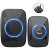 Wireless Doorbell, Waterproof Doorbell, 1 Button, 1 Receiver, 60 Ringtones, 5-level Volume Adjustment, European Standard Plug.