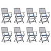 Day and Night - Day and Night Folding Garden Chairs 8 Units and Cushions Solid Acacia Wood