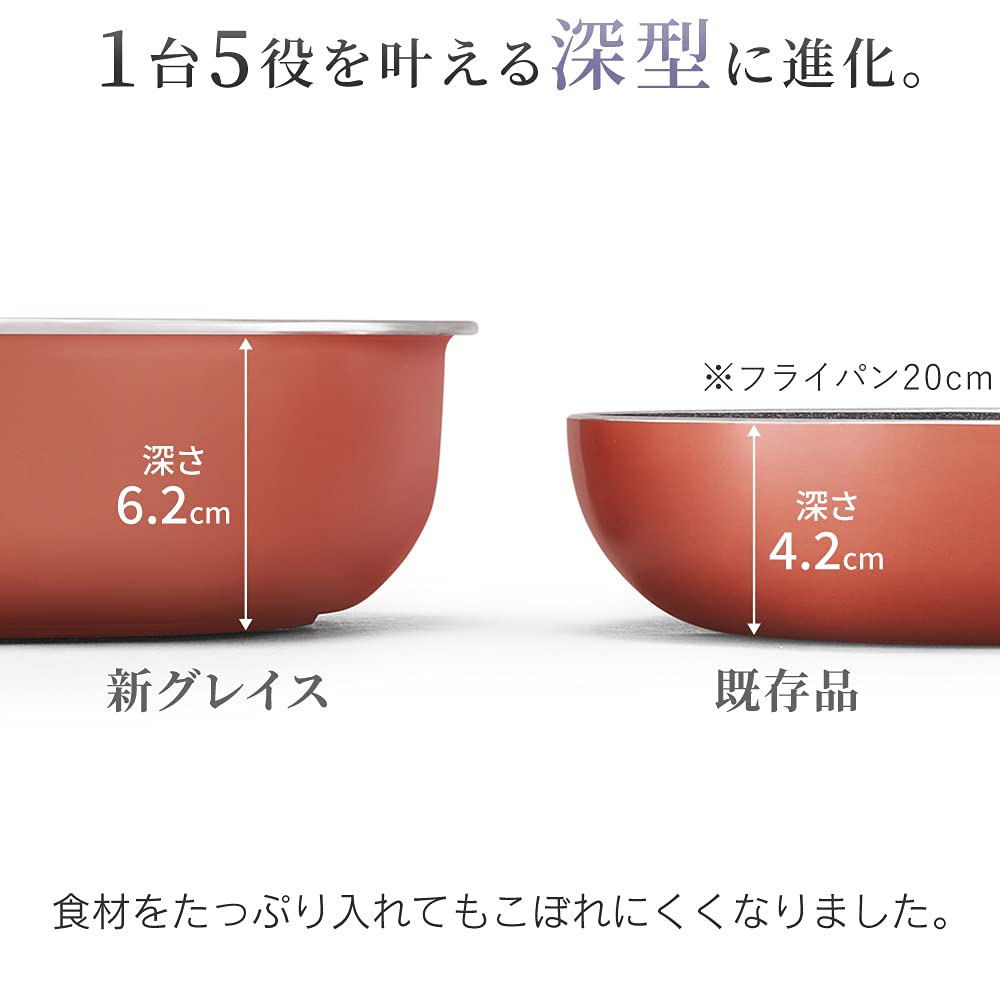 Iris Ohyama Frying Pan 26cm Silver Diamond Grace DG-S26F