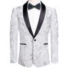 Mens Floral Tuxedo Dinner Jacket Regular Fit Shawl Lapel Paisley Prom Party Suit