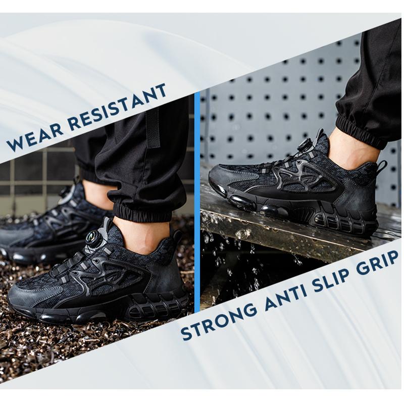 New Rotating Button Safety Boots Men Work Sneakers Anti-smash Indestructible Shoes Steel Toe Protective Boots Anti-puncture Work Safety Shoes
