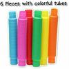 6Pcs Flexible Tube Toys Sensory Tactile Stimulation Inspiring Stress-relieving Pipe Toys for Kids