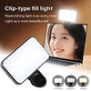 USB C Rechargeable Selfie Fill Light 3 Color Modes Adjustable Brightness Clip-on LED Light for Mobile Phones & Computers