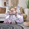 Genshin Impact Soft Plush Sofa Bed Throwing Cartoon Modern Flannel Blanket Cover Gedruckt Bettdecke Geschenk Picnic Blankets