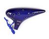 TNG Ocarina Musical Instrument Single High Class C Tone AC Chart Ocarina Wind Wind Glaze Finish Blue [12 Holes/Alto/Blue] (Fingering Included)