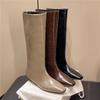 Fashion Autumn New Square Toe Low Heel Loose Slean High Knight Boots Anti-slip Wear-resistant No Knee Boots Women