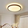 Mid-Century Ultra-Thin Walnut Grain Ceiling Light for Living Room & Bedroom