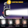 LED Keychain Flashlight Multifunctional COB Work Lamp Rechargeable Waterproof Torch Hammer For Camping Hiking Running Fishing