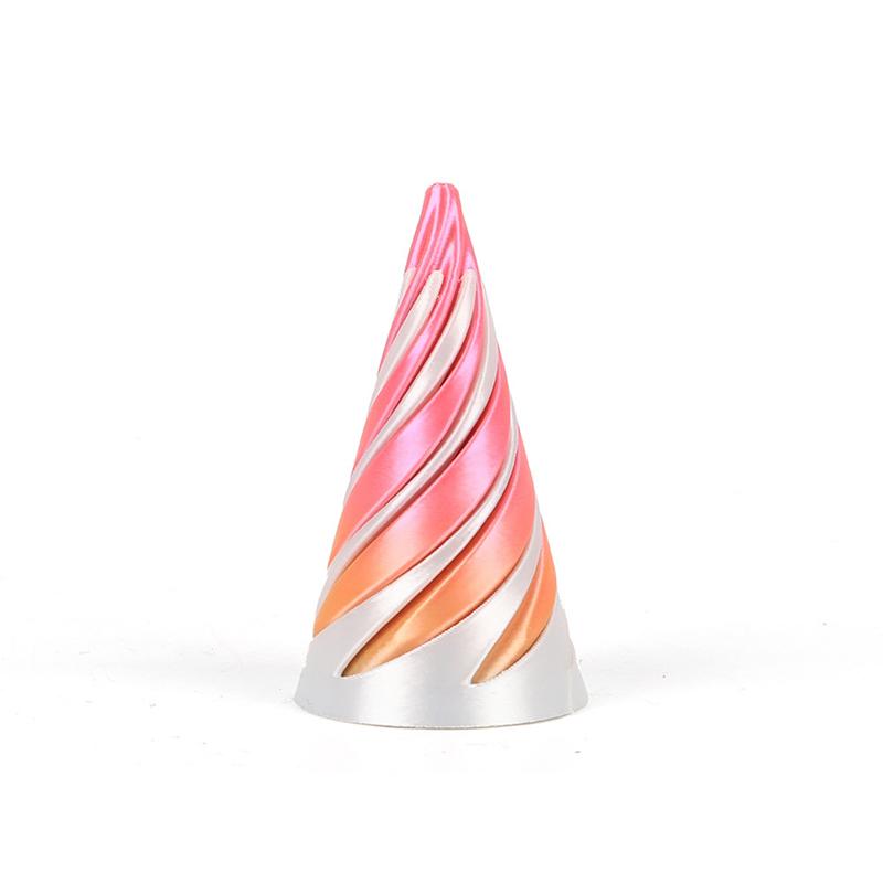 3D Printed Spiral Cone Toy Impossible Pyramid Passthrough Sculpture Pass Through Pyramid Fidget Mini Vortex Thread Illusion
