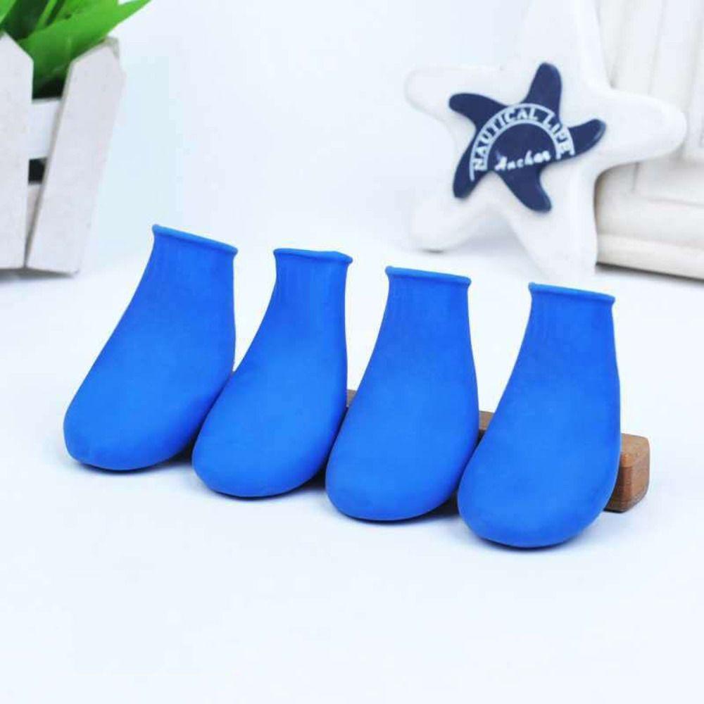 4Pcs WaterProof Pet Socks Rubber Pet Dog Rain Boots Pet Supplies Dog Rain Shoes  Puppy