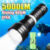 5000LM XHP120 Led Diving Flashlight IPX8 Underwater Waterproof 400M Professional Diving Torch Underwater Lighting Work Lamp