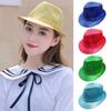 Sequins Panama Cap Shiny Dance Performance Hat Durable Jazz Hat  Men Women