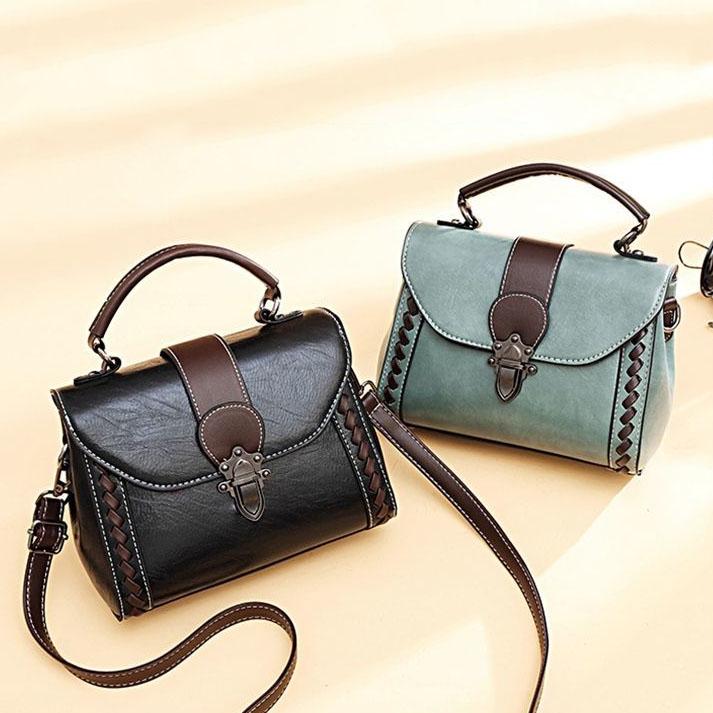 Women PU HandBag Women Single Shoulder Bags Casual Small Square Bag Leather Stitching Soft Messenger Bag