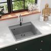 VidaXL Kitchen Sink with Overflow Hole Reversible Inset Sink Square Sink Kitchen Decoration Home Interior 147062