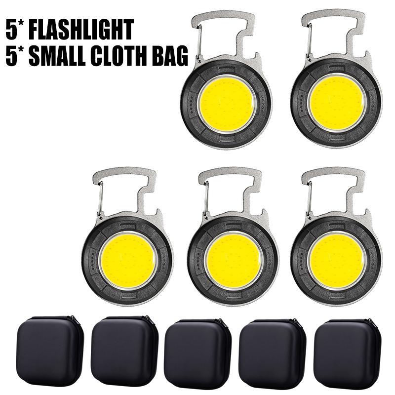 Multifunctional Portable COB Mini Keychain Light Type-c Charging Work Light Maintenance Light Emergency Outdoor Camping Light
