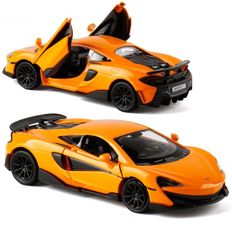 McLaren 600LT Supercar 5 Inch Metal Car Simulation Diecast & Toy Vehicles RMZ City 1:36 Alloy Model Pull Back Action