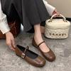 Silver Mary Jane light mouth single shoes women's spring new Korean version square head French fairy style soft sole Doudou shoes