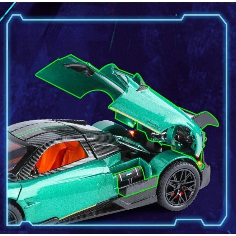 1/24 Pagani Huayra BC Alloy Car Model Diecast Toy Vehicle Sound Light