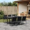 VidaXL 7 Pcs Garden Dining Set Black Textilene, Outdoor Dining Set, Garden Dining Furniture, Table and 3295119