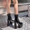 Women Shoes Ankle Boots High Heels Platform Riding Boots Sexy Round Toe Shoes Plus Size