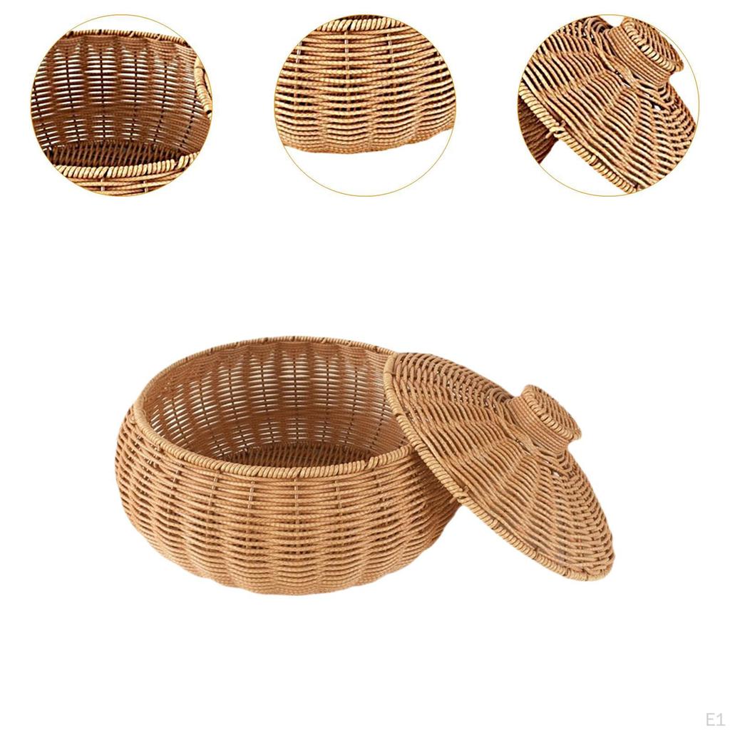 Imitation Rattan Storage Basket ,Woven Container ,Organizer, Handwoven Tray, for Entryway