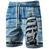 Boxing Shorts Pants 3D Print Fighting Training Retro VINTAGE Pirate  Compass Map Ship Boat Knight Unisex Men Women Quick Dry Fitness Gym Sport Workout