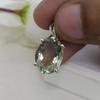 Natural Green Amethyst Pendant-Natural Prasiolite Necklace Set 925 Sterling