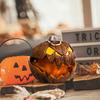 Halloween Pumpkin Decoration Realistic Scary Atmosphere Light Battery Powered with Light Up Eyes for Courtyard Bar Haunted House