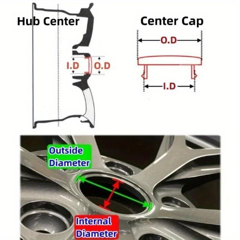 4pcs ABS 62mm ( 47.5mm Inner ) Blank Car Wheel Center Caps for Land Rover Universal Rim Hub Cover Accessories for 56mm Emblem Logo Car Stickers