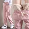 Winter Loose Casual Pants Lambskin Thick Warm Pants Sports Pants Female Students Wear Leggings
