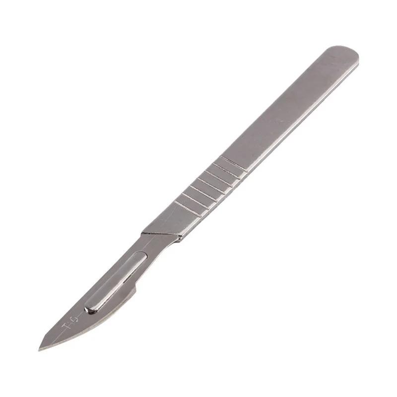 10pcs Carbon Steel Surgical Scalpel Blades Chisel PCB Dissecting Tool+1pc Handle