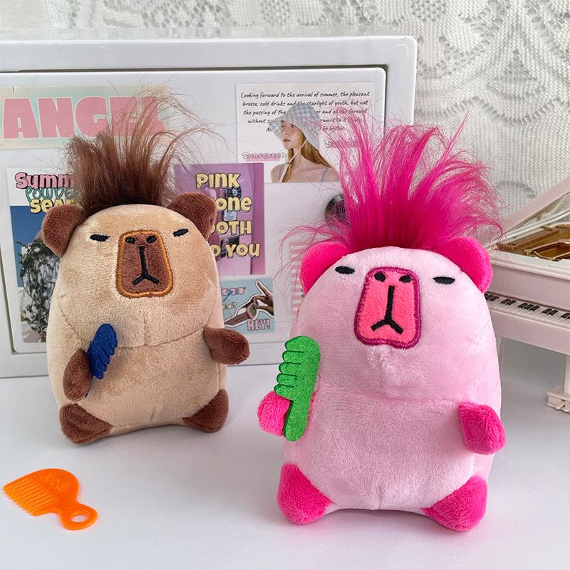 Funny Capybara Plush Doll Cartoon Kapibala Bag Keychain Small Pendant Children's Doll