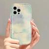 Purple Wash Painting Clear Phone Case For Iphone 13 11 12 14 Pro Max Xsmax X Xr 6 6s 7 8 Plus Se 2020 2022 Shockproof Back Cover
