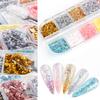 12 Grids/Box Nail Foils Irregular Summer Effect Smooth Gold Silver DIY Manicure Flakes for Beauty
