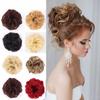 Hair Bun Hairpiece Dark Brown Messy Bun Hair Extension Women Wavy Curly Updo Scrunchie Elastic