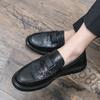 Fashion High End Brand Men's Leather Casual Shoes Comfortable Flat Bottom Loafers Versatile Commuting Shoes Men's Business Work Shoes
