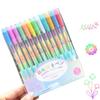 6/12x Rainbow Gel Pen Colorful Rainbow Pen Rainbow Ballpoint Pen Neons Gel Pen for Writing Drawing Journaling Sketching