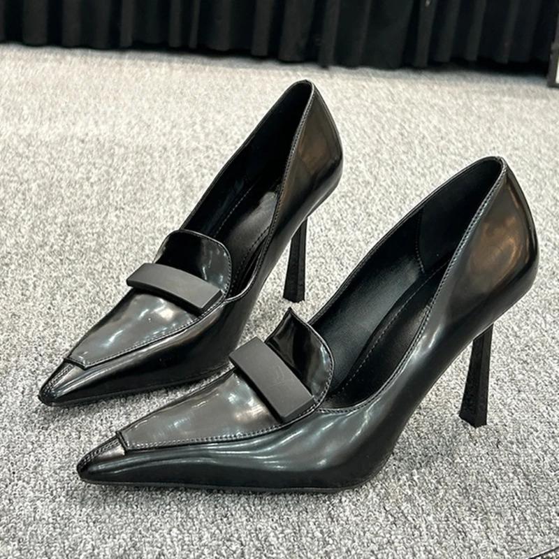 Shallow Solid Women Pumps Slip On Belt Buckle Stiletto High Heel Pointed Toe Pumps Fashion Casual 2025 New Arrivals Autumn Pumps
