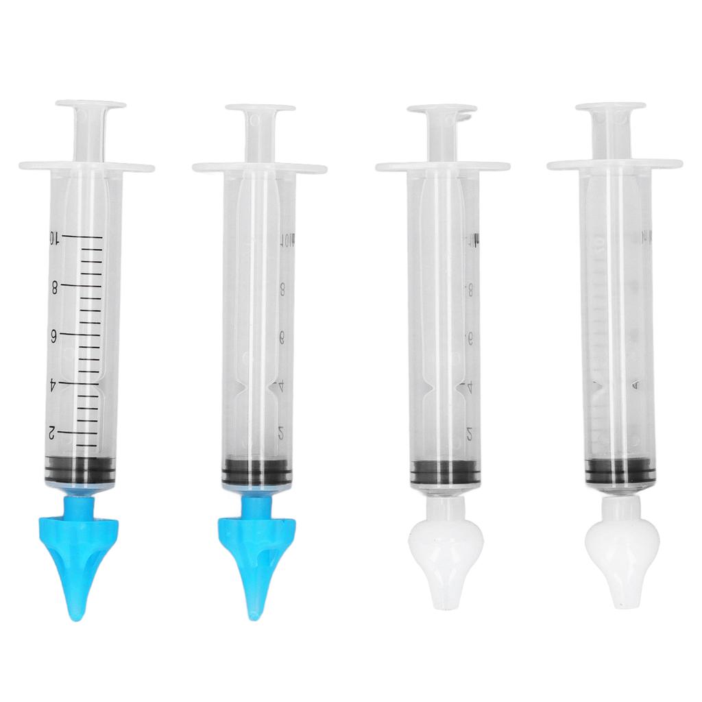 4pcs Professional Baby Nasal Irrigator Syringe Type Silicone Infant Nose Ear Cleaner Rinsing Device