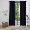 Set of 2 Soundproof and Thermal Blackout Curtains with Fleece Lining "Arctic" Midnight Blue