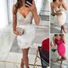 Women Dress Sexy Style Sequin Cocktail Dress Elegant Sleeveless High Waist Midi Dress for Date Party